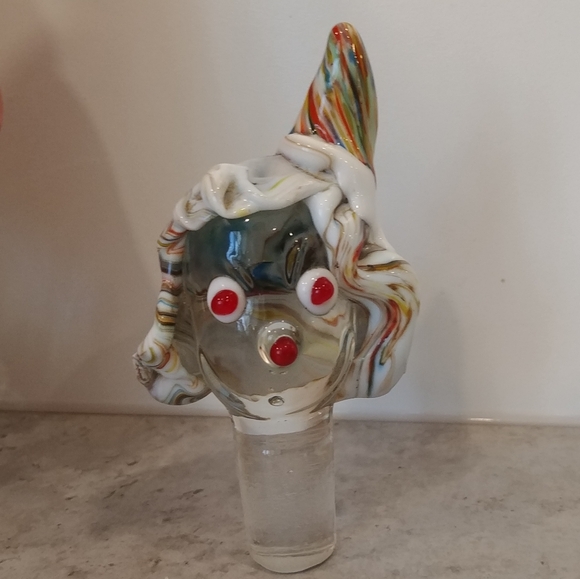 Vintage Murano Art Glass Clown Decanter & Stopper, Red Swirl, Barware Kitsch - Picture 4 of 7